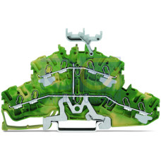 4-conductor double deck terminal block, 8-conductor ground terminal block, 2.5 mm&sup2;, green-yellow