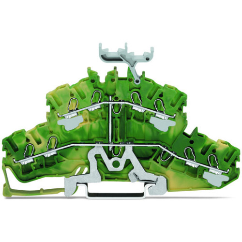 4-conductor double deck terminal block, 8-conductor ground terminal block, 2.5 mm&sup2;, green-yellow