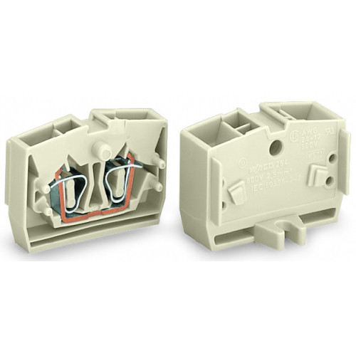 4-conductor end terminal block, without push-buttons, suitable for Ex e II applications, light gray