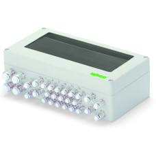 IP65 enclosure, Aluminium (RAL 7035), WxHxD (480x100x160 mm), 4 x M20, 10 x M16, 35 x M12 cable grip