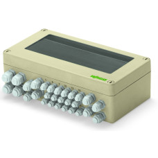 IP65 enclosure, Polyester (RAL 7032), WxHxD (164x100x164 mm), 9 x M12, 4 x M20