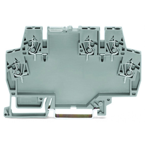 Universal modular component plug housing as rail-mounted terminal block, gray