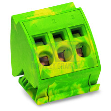 Ground busbar terminal block, for (10 x 3) mm busbars, CAGE CLAMP&reg;, green-yellow