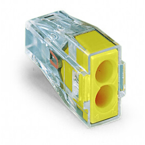 PUSH WIRE&reg; connector for junction boxes, for solid and stranded conductors, max. 2.5 mm&sup2;, transparent