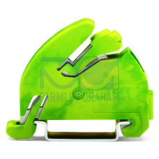 Ground busbar carrier, with contact to DIN 35 rail, green-yellow