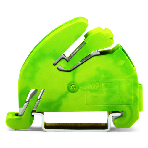 Ground busbar carrier, with contact to DIN 35 rail, green-yellow