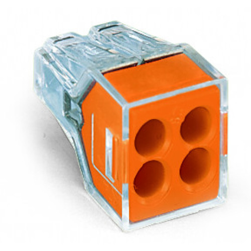 PUSH WIRE&reg; connector for junction boxes, for solid and stranded conductors, max. 2.5 mm&sup2;, transparent