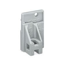 End plate, snap-fit type, 1.5 mm thick, with fixing flange, gray