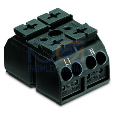 4-conductor chassis-mount terminal strip, suitable for Ex e II applications, without ground contact, black