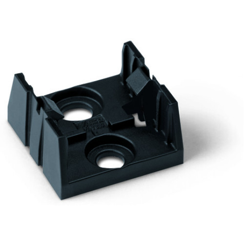 Mounting plate, 4-pole, for distribution connectors, black