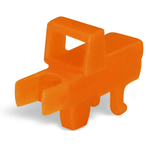 Lock-out, prevents reclosing of slide link, Snap-in type, orange