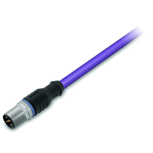PROFIBUS cable, M12B plug,  straight, 5-pole, violet