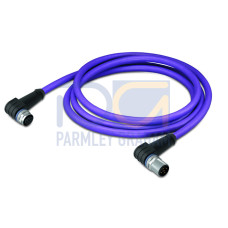 PROFIBUS cable, M12B socket,  angled, M12B plug,  angled, violet