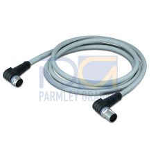 Power cable, M12A socket,  angled, M12A plug,  angled
