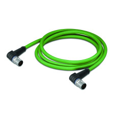 Ethernet/Profinet Cable, Angled, 2M Fitted On Both Ends Green