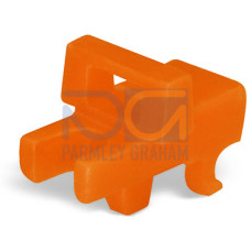 Lock-out, prevents reclosing of slide link, Snap-in type, orange
