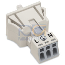 Snap-in socket, 3-pole, Cod. A, white