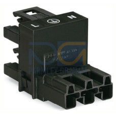 h-distribution connector, 3-pole, Cod. A, black