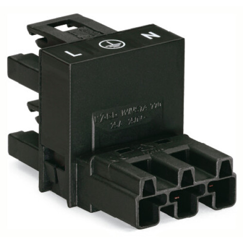 h-distribution connector, 3-pole, Cod. A, black