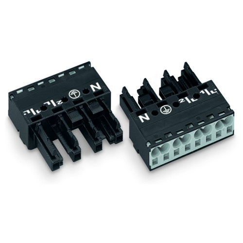 Socket, 4-pole, Cod. A, black