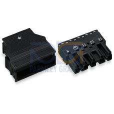 Plug, with strain relief housing, 5-pole, black