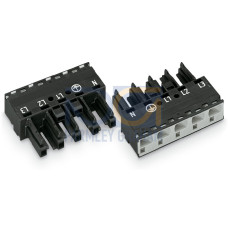 Socket, 5-pole, Cod. A, black