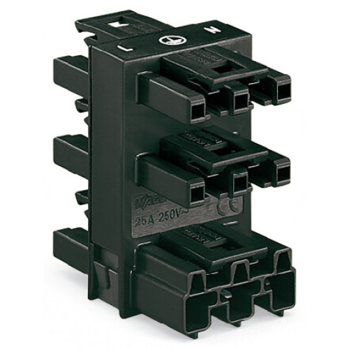 5-way distribution connector, 3-pole, Cod. A, black