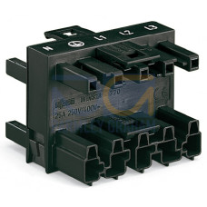3-way distribution connector, 5-pole, Cod. A, black