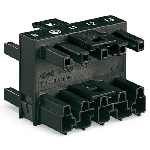 3-way distribution connector, 5-pole, Cod. A, black