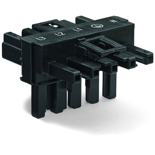 T-distribution connector, 5-pole, Cod. A, black