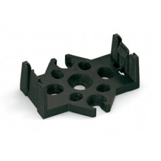 Mounting plate, 5-pole, for distribution connectors, Plastic, black