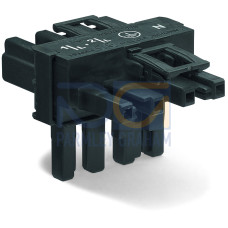 T-distribution connector, 4-pole, Cod. A, black
