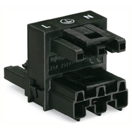h-distribution connector, 3-pole, Cod. A, black