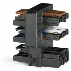 Distribution connector for switches, Single-pole and throttle two-way circuit, 3-pole, black