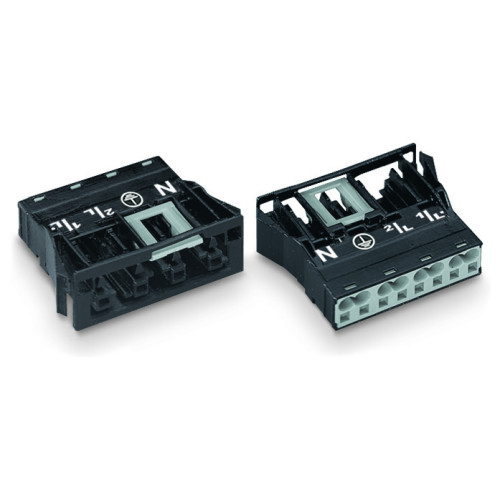 Snap-in socket, 4-pole, Cod. A, black