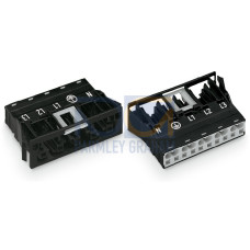 Snap-in socket, 5-pole, Cod. A, black