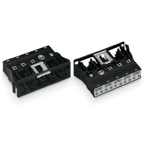 Snap-in socket, 5-pole, Cod. A, black