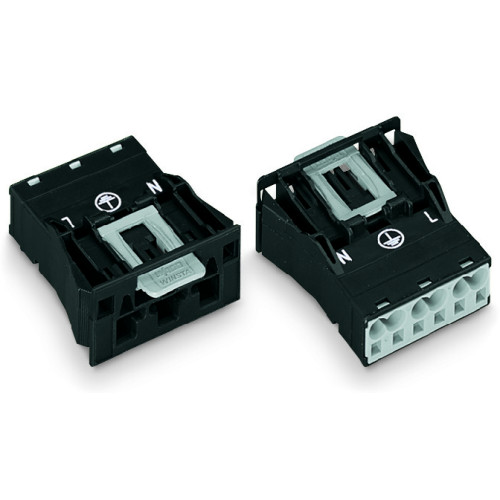 Snap-in plug, 3-pole, Cod. A, black