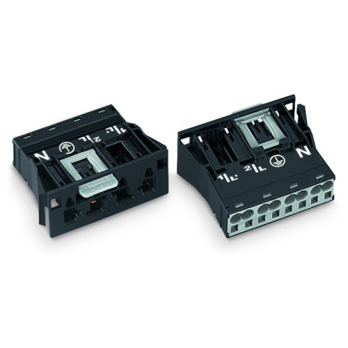 Snap-in plug, 4-pole, Cod. A, black