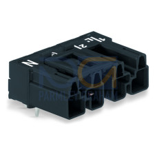 Plug for PCBs, angled, 4-pole, black