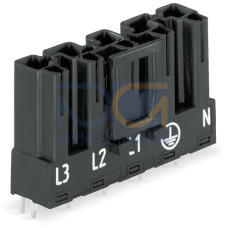 Plug for PCBs, straight, 5-pole, black