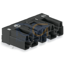Plug for PCBs, angled, 5-pole, black