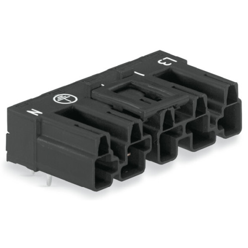 Plug for PCBs, angled, 5-pole, black