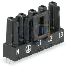 Socket for PCBs, straight, 5-pole, black