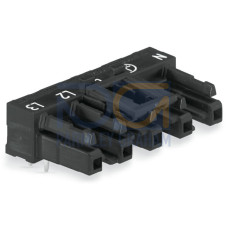 Socket for PCBs, angled, 5-pole, black
