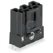 Plug for PCBs, straight, 3-pole, black