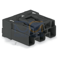 Plug for PCBs, angled, 3-pole, black