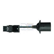 pre-assembled adapter cable, Eca, Plug/Lamp socket E 27, black