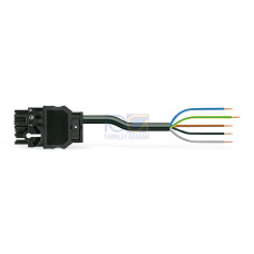 pre-assembled connecting cable, Eca, Distribution connector with phase selection/open-ended, black