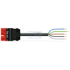 pre-assembled connecting cable, Eca, Plug/open-ended, red